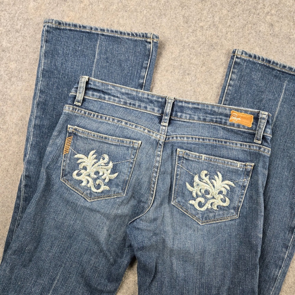 Paige Laurel Canyon Jeans‎ Womens 28 Blue Flare Low Rise Bootcut Stretch Denim
